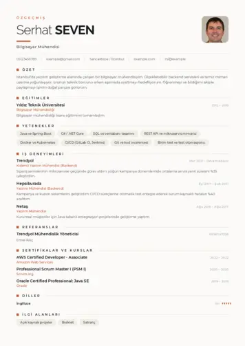 Bilgisayar Mühendisi CV Örnekleri cv indir